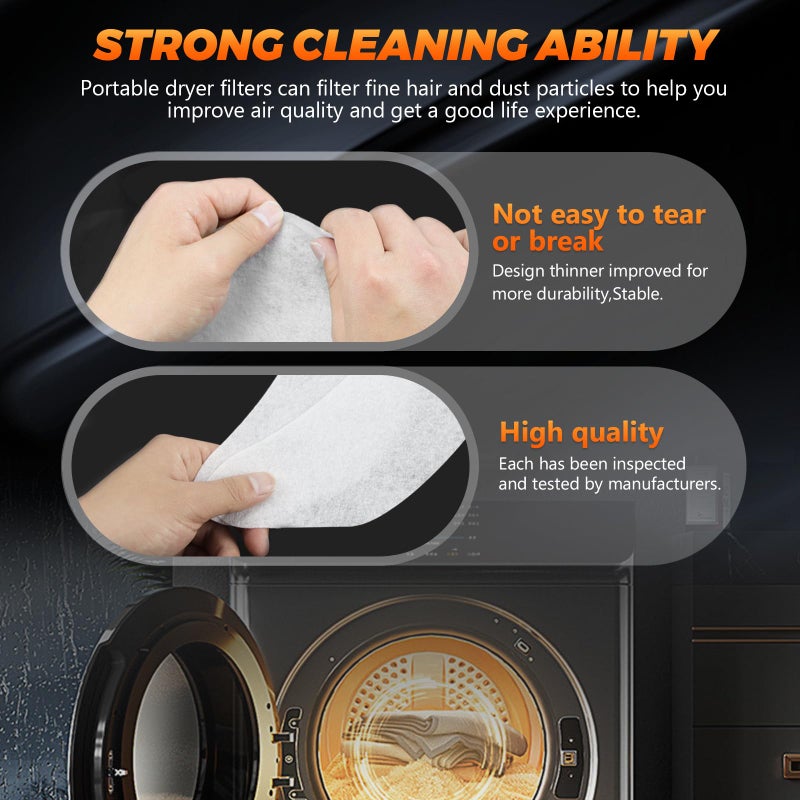 Beaquicy ã€Polyester Upgradeã€‘20 PCS Dryer Exhaust Filter for Panda by Beaquicy - Lint Filter Cloth Dryer Replacement for Panda Sonya Magic Chef Avanti Dryers - Includes 16 Exhaust Filters & 4 Air Intake Filters - Image 2